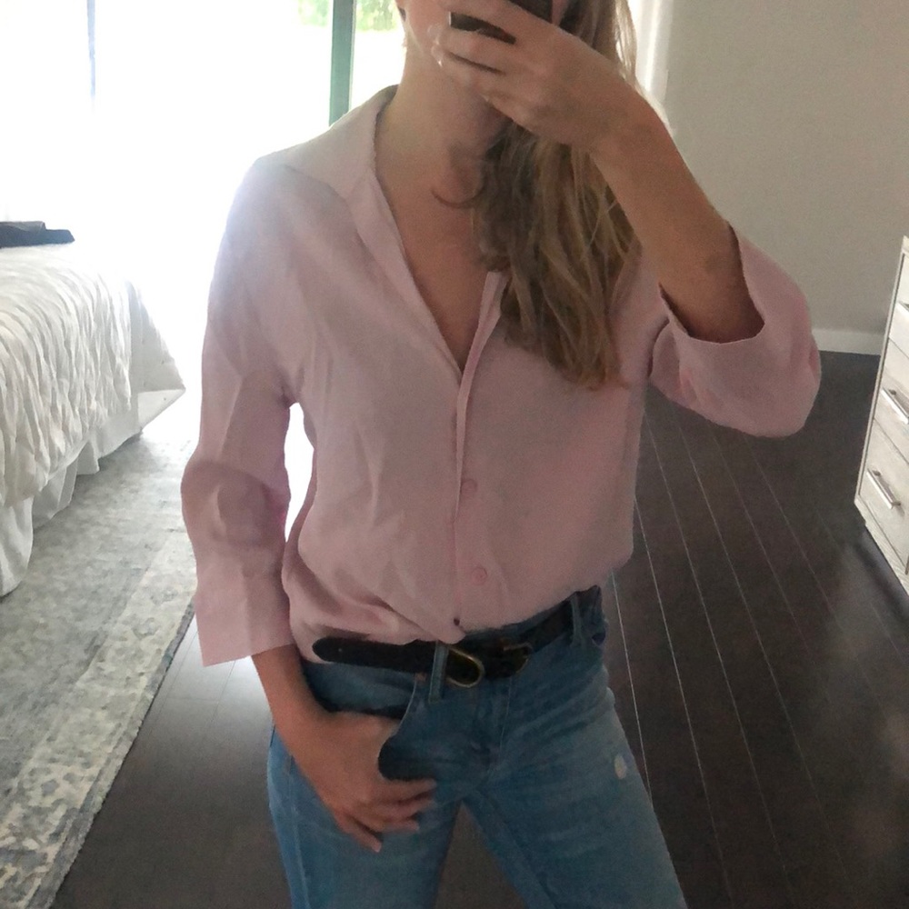 Bershka Pink Button Down Blouse  Size S